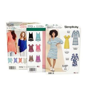 Simplicity Lot of 3 Size XXS-XXL Clothing Knitting Sewing Patterns NEW‎